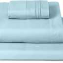 Mellanni Twin Sheets Set - 3 PC Iconic Collection Bedding - Hotel Luxury, Extra Soft, Cooling Bed Sheets - Wrinkle, Fade, Stain Resistant (Twin, Aqua)