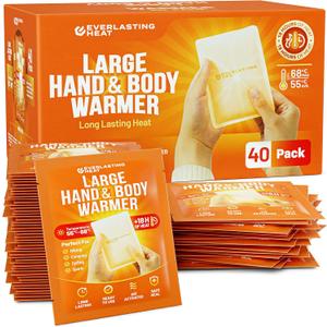 XL Hand Warmers & Body Warmers 40 Pairs - Up to 18 Hours of Long Lasting Warmth and Hot Hands - Easy Air Activation for Hands, Body and Feet - TSA Approved