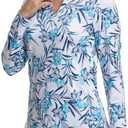 Women's Golf Polo Shirts Long Sleeve Workout Tops V Neck UPF 50+ Sun Protection Quick Dry Lightweight Active Shirts (Large)