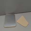 Desktop Foldable Makeup Mirror Simple Portable Princess Mirror Square Makeup Mirror Small Mirror with Stand for Women (Beige)