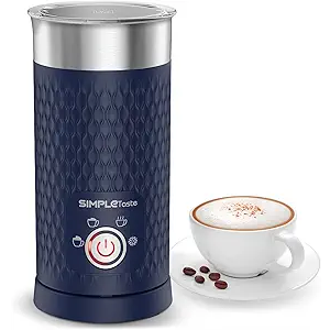 SIMPLETASTE Milk Frother, 4in1 Electric Milk Steamer, Automatic Warm and Cold Foam Maker and Milk Warmer for Latte, Cappuccinos, Macchiato