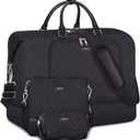 Travel Weekender Bag for Women, 21" Overnight Bag with Shoe Compartment 50L Large Travel Duffel Bag Carry On Tote for Weekend, Overnight, Business Trips, Water Resistant (F-Black 3pcs)