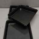 RimCereal 3 Pcs Detroit Style Pizza Pan 10 x 10 x 1.8 Inch Non Stick Rectangle Deep Pizza Pans Pre Seasoned Carbon Steel Sicilian Style Pan Dish Bakeware Kitchenware (Black)