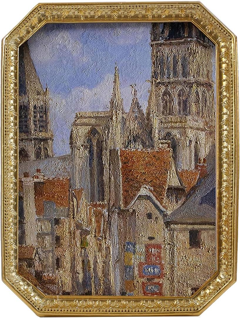 SIKOO Vintage Picture Frame 46 Antique Gold Picture Frame Ornate Photo Frame Tabletop and Wall Hanging Frame with High Definition Glass Front, Wall Decor Art, Photo Gallery