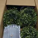 UNADRA Faux Boxwood Topiary Plants Outdoor 2 Pack 23.6 Inch - Artificial Ball Trees Fake Bush 2 ft Round Shaped Indoor for Backyard, Balcony,Garden, Wedding and Home Décor (24 inches, Boxwood 2 Ball)