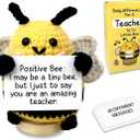 Unique Teacher Gifts Mother's Day Christmas Teachers' Day Birthday Appreciation Gifts for Teacher Emotional Support Crochet Mini Positive Crochet Animals Bee Decor