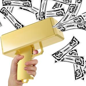 Sopu Make it Rain Money Gun Paper Playing Spary Money Toy Gun, Prop Money Gun Cash Gun Toy Party Supplies (Metallic Gold)