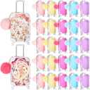 VioraWhite 50 Pcs Mini Suitcase Empty Storage Box and Plush Ball Keychain Candy Luggage Containers Packaging Case for Bridal Shower Baby Shower Party Favors Travel Gifts (Multicolor)