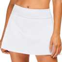 Stelle Women's Tennis Golf Skirts High Waisted with Pockets Inner Shorts for Athletic Skorts Sports Running Pickleball (White, S)