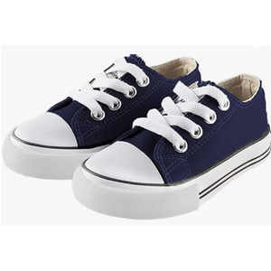 Mvlsoct Boys and Girl Low Top Canvas Kids Lace up Sneakers Size 28