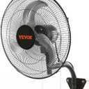VEVOR 18 inch Wall Mount Fan Oscillating, 3-speed High Velocity Max. 4000 CFM Industrial Wall Fan for Indoor, Commercial, Residential, Warehouse, Greenhouse, Workshop, Basement, Black, ETL Listed