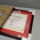 GraduationMall 11x14 Diploma Frame with Red over Gold Mat or Display 15x18 Certificate without Mat,Solid Wood & Tempered Glass,Cherry Finish with Gold Trim