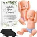 5 Pcs Baby Dolls for Baby Shower Game Blindfold Diaper Changing Game Baby Doll Race Game Set Include 2 Baby Doll 2 Blindfold 1 Diaper Blinder Sign for Boy Girl Gender Reveal(Greenery)