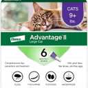 Advantage II Large Cat Vet-Recommended Flea Treatment & Prevention | Cats Over 9 lbs. | 6-Month Supply (6-Pack)