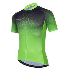 Cycle-Run Men's Standard Short Sleeve with 3 Rear Pockets, Green, XX-Large