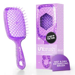 FHI Heat UNbrush Detangling Brush for Pain-Free Brushing on All Wet or Dry Hair Types Durable DuoFlex Anti-Static Bristles, Lightweight Handle, Vented Hair Brush