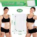 Geiserailie 50 Pcs Castor Oil Pack Wrap Bulk Disposable Leak Proof Organic Cotton Castor Oil Patches Self Adhesive Pads for Belly Waist Stomach Knee Back Neck Arm(6.3 x 11.8 Inches)