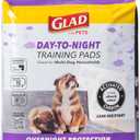 Glad for Pets Day to Night Activated Carbon Puppy Training Pads, Odor Control Disposable Dog Pads with Adhesive and Wall Protection, Leak Proof and Super Absorbent, 30 x 36 Inch, 24 Count