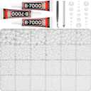 17000Pcs White Half Pearls Beads for Crafting, Flat Back Pearls Rhinestones Gem FlatBack Diamond for Decor Crafts Bedazzling Decoration Bedazzle Shoes Clothes Bedazzled 2,3,4,5,6,8,10mm and B7000 Glue