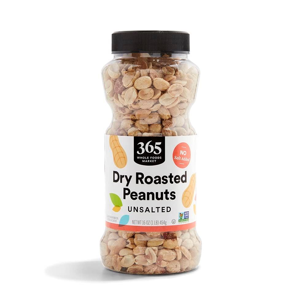 365 by Whole Foods Market, Dry Roasted and Unsalted Peanuts, 16 Ounce (EXP 07/07/26)