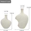 Modern Flower Vases Set of 2 - Decorative Vases for Home Decor - White Vase Accent for Living Room, Kitchen & Table Centerpiece - Minimalist Neutral Decoration C01DV601