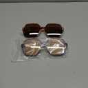 JATEBI 2 Pairs Retro Oversized Aviator Sunglasses Trendy Double Bridge Square Sunglasses 70s Shades UV Protection