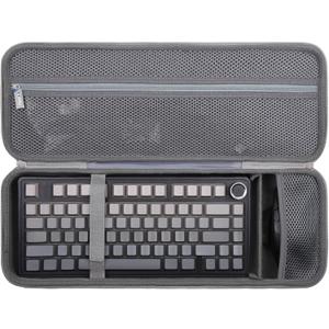 F75 Keyboard Case for Aula F75 Pro/F-75 for EPOMAKER x Aula F 75/ MAX for YUNZII B75 PRO Wireless 75% Mechanical Keyboard, Travel Keyboard Case with Compartment for Mouse (Black Case for 75%)