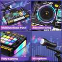 OZMI Kids DJ Music Mixer Table Board Set Toy with Microphone, Lights Interactive Musical Toys for Ages 3-12 | 100+ Sounds, Piano Keys, Disco Mode, Rechargeable for Kids Boys & Girls