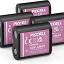 PKCELL 6V CR-P2 Battery 4-Pack, 6V 1400mAh Lithium Photo Battery Replaces 223A, DL223A, EL223AP and 2CR-P2 Batteries for Flashlights, Security Systems, Smart Devices
