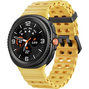 Marine Silicone Sport Band Compatible with Samsung Galaxy Watch 8 Classic 46mm Men Women, Soft Silicone Sport Breathable Band for Galaxy Watch 8 Strap 44mm 40mm