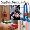 Cable Lock with 3 Keys | L 6.56ft(2m),D 1/6in(4mm) Adjustable Steel Cable Padlock | Aluminum Locks for Bikes, Gate, Lockers & Outdoor Gear | Weatherproof & Red