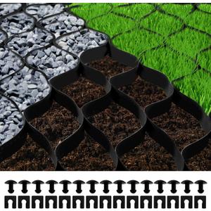 VEVOR Ground Grid 27 ft x 4 ft, 1885 lbs per Sq Ft Load Geo Grid, 2" Depth Permeable Stabilization System for DIY Patio, Walkway, Shed Base, Light Vehicle Driveway, Parking Lot, Grass, and Gravel