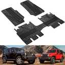 KIWI MASTER Floor Mats for 2007-2013 Jeep Wrangler JK 4-Door, OEM Replacement 82210166AC, Custom Fit All Weather Car Mats, Heavy Duty TPE Floor Liners, Front & Rear 2 Row, Black