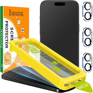 IMBZBK [Auto-Dust Removal] 3 Pack Matte Screen Protector for iPhone [Military Grade] 17 Accessories, Case Friendly Film, 3 Tempered Glass Camera Lens Protector, Anti-Glare, Smooth as Silk
