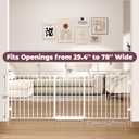 78" Extra Wide Baby Gate, Dog Gates Indoor for Doorways Stairs, Essential Safety Gate for Child, Hardware Mounted Adjustable Pet Gate with Anti-Trip Pedal, 28'' Tall 3 Metal Panels White