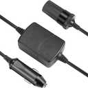 12V Battery Low Voltage Protector - Male Plug to Female Socket Extension Cable for Tire Pump, Air Compressor