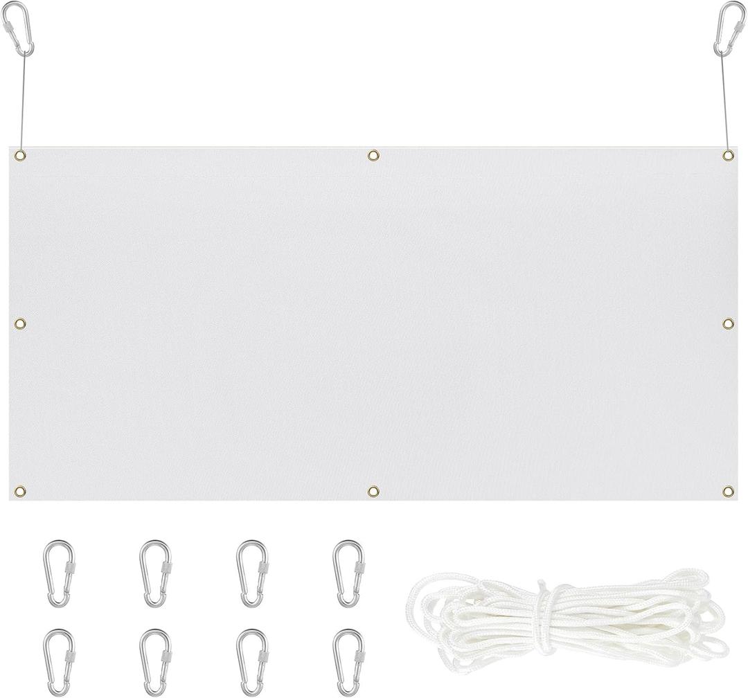 Archery Backstop Netting Heavy Duty with Rope and Hooks Slingshot Archery Net for Backyard Shooting Accessories (5 ft x 3.35 ft x 2 mm, 45 lbs, White)