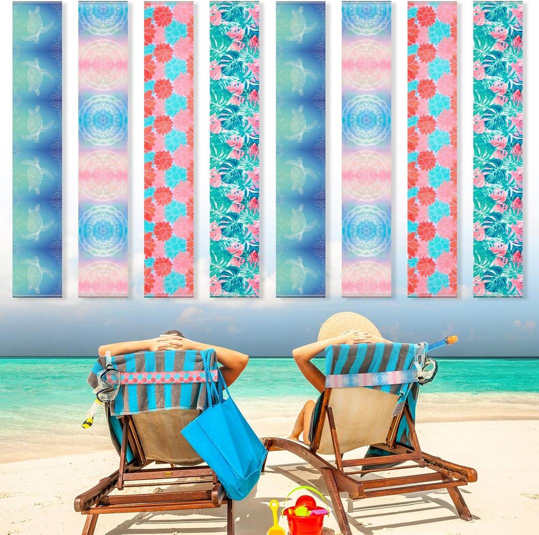 8 Pack Towel Bands for Beach Chair, Pool & Cruise Essentials, Elastic and Windproof, Towel Chair Clips Lounge Strap Holder, Cruise Ship Accessories (Sea Turtle Style)
Amazon's Choice
