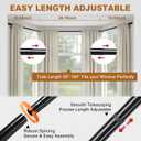 Bay Window Curtain Rods, 36-160" Heavy Duty Corner Curtain Rod, Adjustable DIY Design for Center and Side Rods,U-Shape 1 inch Drapery Rod Set with Brackets for Windows - Black