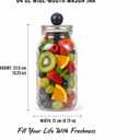 Yodecy 64 Oz Wide Mouth Mason Jars 3 Pack, Half Gallon Jars with White Plastic Lids, Clear Glass Canning Jars with Metal Split Lids, Large Jars for Fermenting, Pickling, Food Storage & Kitchen Use