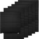 MYshade 6 Pack Temporary Blackout Paper Shades for Windows,Paper Pleated Blinds with Adhesive,No Tools No Drilling Free Cut Size Temporary Room Darkening Shades(Black, 36" W x 72" H)