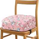 Babelio Ergo-Designed Booster Seat for Kitchen Chair, Promote Proper Upright Posture, Toddler Booster Seat for Dining Table, Removable & Washable Cover, Suitable for 18 Months to 5 Years, Pink Unicorn (Classic)