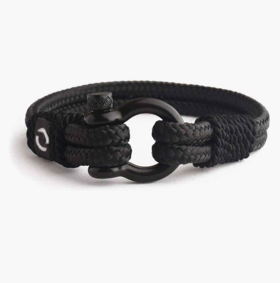 Mens Rope Bracelet - Stainless Steel Black Shackle, Extremely Durable and Scratch Resistant Waterproof Paracord, Handmade, Nautical Wristband for Men B-2-9 Pack of 2