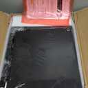 HIGDBFE 5 Fabric Drawers File Cabinet with Side Pocket, Rolling Printer Stand with Storage for Home Office, Wood Top Storage Cabinet for Documents and Crafts, Rustic Brown, 15" D