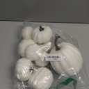 9PCS Fall Pumpkin Decor - Plastic Artificial Fake Pumpkins Used for Home Party Outdoor Decor and Thanksgiving Decorations(White)