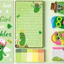 B1ykin Cute Sticky Notes Set - Just A Girl Who Loves Pickles Self-Stick Notes Pad, 550 Sheets Writing Memo Pages Sticky Notepad for Teacher Appreciation Gifts, School Office Supplies (New Pickles)