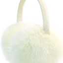 FSTEOE Winter Ear Muffs Women Warm Earmuff Girls Ear Warmers Soft Plush Outdoor Adjustable Ear Cover (White)