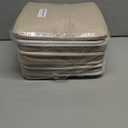 11 x 11 Inch Storage Cubes, 6 Pack Large Collapsible Fabric Storage Bin with Ropes, Foldable Storage Cubes for Home, Office,Closet, Clothes, Toys Organizer (White&Beige)