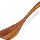 Jilla-hla Wooden Spatula Nonstick Turner Acacia Wood, Right Long Handle Flat Frying Spatulas Handmade for Mother Wife Grandma Her Kitchen Gift, Ideal Cookware Utensils for Cooking Eggs, Fish, Pancakes