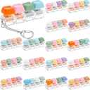 VioraWhite 16 Pcs Keyboard Fidget Keychain Fidget Keyboard Clicker Stress Relief Decompression Button Finger Clicker for Office Gifts Adults to Relief Stress(Macaron Color, 4 Key)